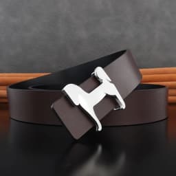 grade Stainless steel horse 3.8cm wide slide buckle men belts High genuine leather Waistband cowboy casual ceinture homme