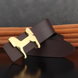 grade Stainless steel horse 3.8cm wide slide buckle men belts High genuine leather Waistband cowboy casual ceinture homme