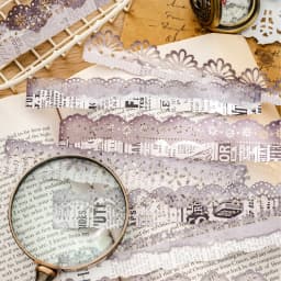 10pcs vintage hollowed lace sticker strip DIY handmade scrapbook decoration diary album frame aesthetic stationery