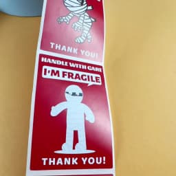 200 PCS Funny Fragile Stickers - 4 Designs (Dog, Cat, Mummy), 3x2 Inches Permanent Adhesive Labels for Shipping, Moving, Glass