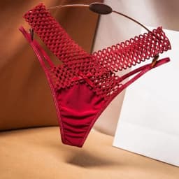 2024 Women's Panties Cross Cut Ice Silk Thong Sports Fashion Perspective Low Waist Ribbons Трусы Женские Sexy Lingerie Thongs