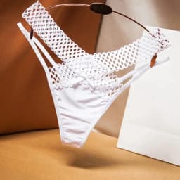 2024 Women's Panties Cross Cut Ice Silk Thong Sports Fashion Perspective Low Waist Ribbons Трусы Женские Sexy Lingerie Thongs