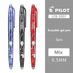 3pcs PILOT Erasable Gel Pens LFB-20EF Frixion 0.5mm for Writing Red Blue Black School Office Supplies Japanese Stationery