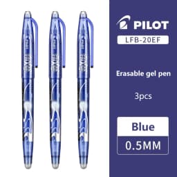 3pcs PILOT Erasable Gel Pens LFB-20EF Frixion 0.5mm for Writing Red Blue Black School Office Supplies Japanese Stationery