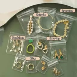 10-100pcs PVC Jewelry Package Bags Thicken Self Sealing Pouches Anti-Oxidation Earring Necklace Clear Organizer Bag Reusable