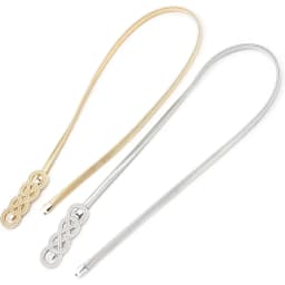 Glamorstar 2 Pieces Metal Stretch Elastic Waist Belt Skinny Thin Belt for Women Dress