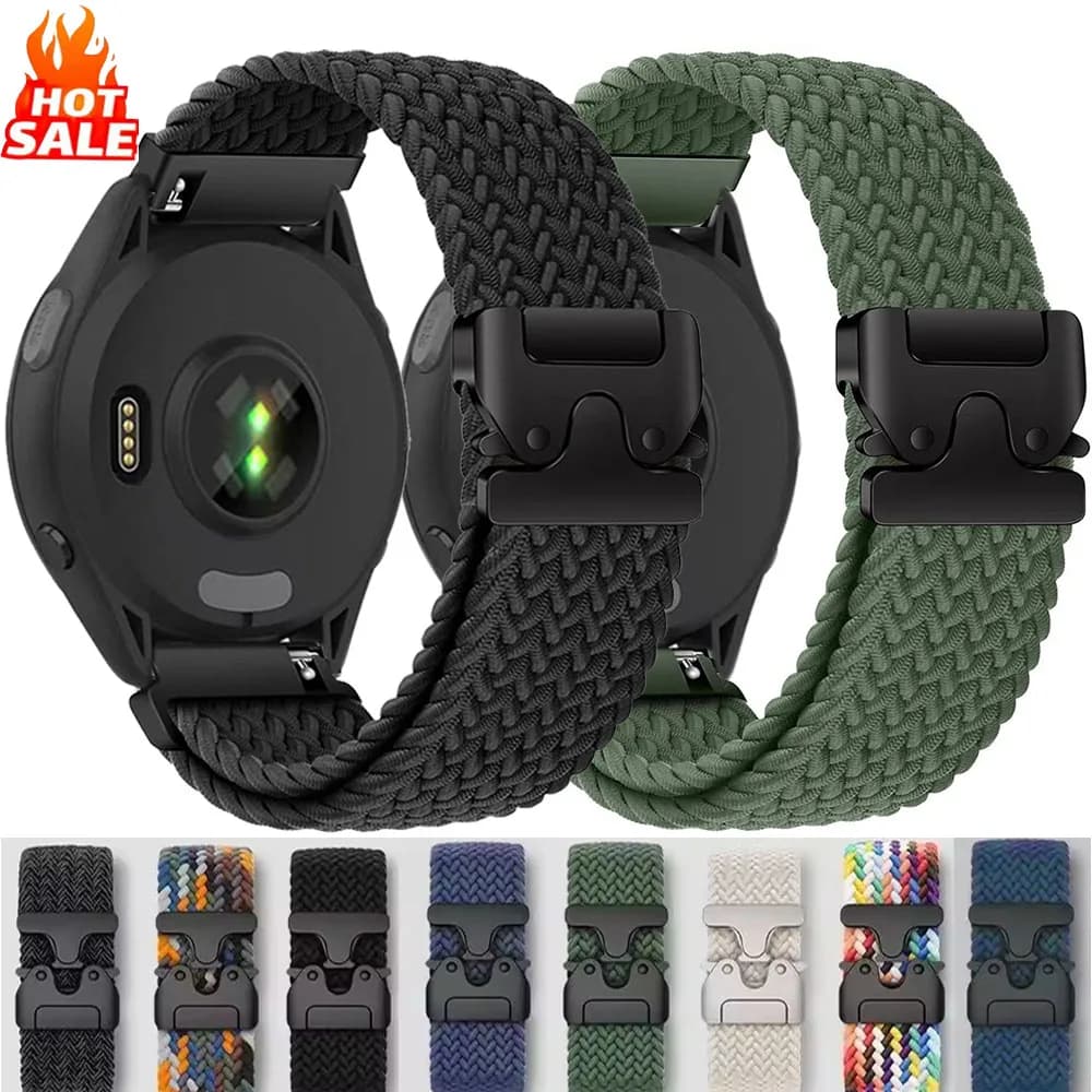 Braided Loop Strap For Garmin Forerunner 965 970 265 165 570 Parachute Buckle Nylon Watchband Garmin Venu 4/3/2 Active 6-5 Belt