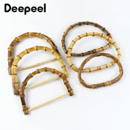 1/2/4Pcs D Shape Ring Bamboo Handle Wood Bags Handles for Handbag Woven Bag Belt Straps Replace DIY Accessories