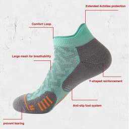 WRELS 1/2/3Pairs Athletic Running Cushioned Ankle Socks Cushioned Moisture Arch Support Compression Sock for Men and Women
