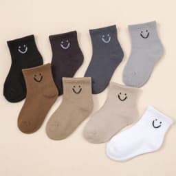10 Pairs Baby Socks Cute Funny Face Emoticons Pattern Comfortable Kids Boys Girls Socks