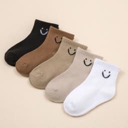 10 Pairs Baby Socks Cute Funny Face Emoticons Pattern Comfortable Kids Boys Girls Socks