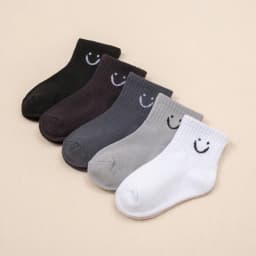 10 Pairs Baby Socks Cute Funny Face Emoticons Pattern Comfortable Kids Boys Girls Socks
