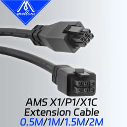 Mellow Premium 6-pin Extension Cable For Bambu Lab AMS X1 X1C P1P P1S 3D Printers AMS 0.5/1/1.5/2 Meters With Megnetic Ring