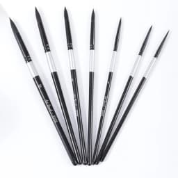 7 Pcs Premium Black Swan Brush Kit for Drawing, Watercolor Techniques, and Fine Art - Professional Artistic Nylon Paint Brushes