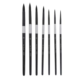7 Pcs Premium Black Swan Brush Kit for Drawing, Watercolor Techniques, and Fine Art - Professional Artistic Nylon Paint Brushes