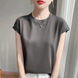 100% Mercerized Cotton O-neck T-shirt Summer Solid Color Sleeve Top Casual And Comfortable Short-sleeved Women's Clothes