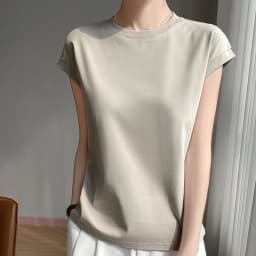 100% Mercerized Cotton O-neck T-shirt Summer Solid Color Sleeve Top Casual And Comfortable Short-sleeved Women's Clothes