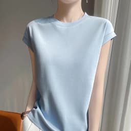 100% Mercerized Cotton O-neck T-shirt Summer Solid Color Sleeve Top Casual And Comfortable Short-sleeved Women's Clothes