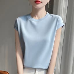 100% Mercerized Cotton O-neck T-shirt Summer Solid Color Sleeve Top Casual And Comfortable Short-sleeved Women's Clothes
