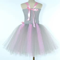 Sparkly Pink Grey Mouse Costumes for Baby Girls Gray Rat Tutu Dress for Kids Animal Halloween Outfits Children Birthday Clothes