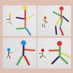 Kids Montessori Fine Motor Training Wooden DIY Shape Matching Puzzle Educational Toys For Children Rainbow Stick Thinking Game