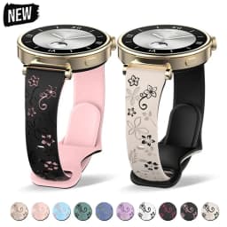18mm 20 22mm Women Silicone Engraved Bracelet for Huawei GT5/GT4 41mm GT5Pro 46mm Band for Samsung Galaxy FE 7 6 40mm 44mm Strap