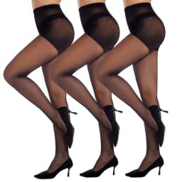1/6 Pairs Plus Size 20D Black Sheer Tights Women High Waist Summer Ultra Thin Pantyhose Black Nylon Stockings Reinforced Toe