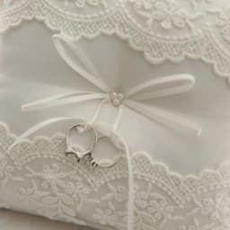 F2TD White Lace Wedding Rings Pillow Bridal Bearer Pillow Vintage Pillow