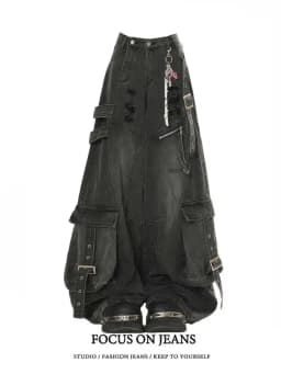 Black Jeans Women American Style Y2K 90S Vintage High Waisted Jean Straight Trouser Streetwear Casual Loose Wide Leg Denim Pants