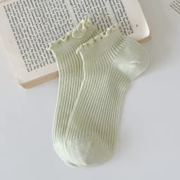 Socks For Women Summer New Plain Casual Daily Sweet Ruffle Socks Thin Breathable Hollow Out Fashion Frilly Female Short Socks
