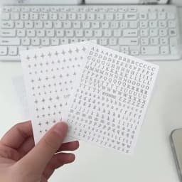3pcs Silver Star Stickers DIY Scrapbooking Journal Album Decor Stickers Aesthetic Letters Starburst Stickers Korean Stationery