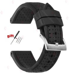 Premium Silicone Watch Band Waterproof Soft Rubber Strap 20mm 22mm 24mm Breathable Watch Strap Replacement for Universal Watch