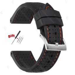 Premium Silicone Watch Band Waterproof Soft Rubber Strap 20mm 22mm 24mm Breathable Watch Strap Replacement for Universal Watch