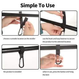 1-5PCS Baby Stroller Hook Clip Aluminum Alloy Carabiner Cart Organizer Diaper Bag Shopping Pram Hook Hanger Accessories