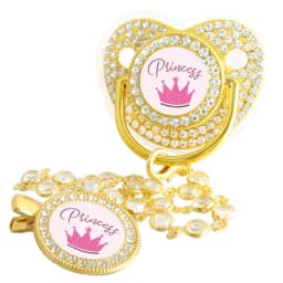 Bling Princess Pacifier With Gem Luxury Weaning Pacifier Baby Nipple With Chain Clip Newborn Prince Baby Dummy Soother