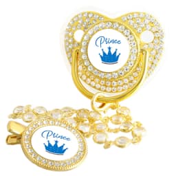 Bling Princess Pacifier With Gem Luxury Weaning Pacifier Baby Nipple With Chain Clip Newborn Prince Baby Dummy Soother