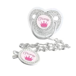 Bling Princess Pacifier With Gem Luxury Weaning Pacifier Baby Nipple With Chain Clip Newborn Prince Baby Dummy Soother