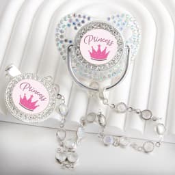 Bling Princess Pacifier With Gem Luxury Weaning Pacifier Baby Nipple With Chain Clip Newborn Prince Baby Dummy Soother