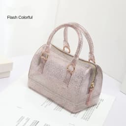 Portable PVC Jelly Crossbody Bags Candy Transparent Waterproof Shoulder Bag Handbag Women's Bucket Bag