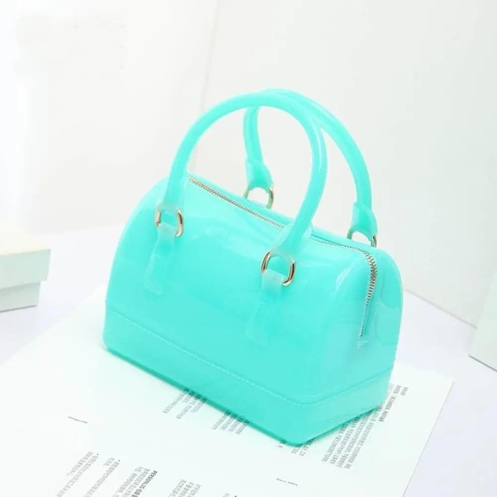 Portable PVC Jelly Crossbody Bags Candy Transparent Waterproof Shoulder Bag Handbag Women's Bucket Bag