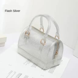 Portable PVC Jelly Crossbody Bags Candy Transparent Waterproof Shoulder Bag Handbag Women's Bucket Bag