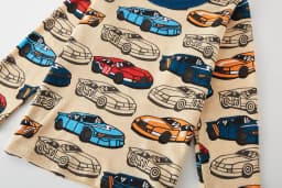 Children's Clothes 100% Cotton Pajama Set for Boys, Fully Printed Cartoon Car Children's Sleepwear Set for 1-8 Years