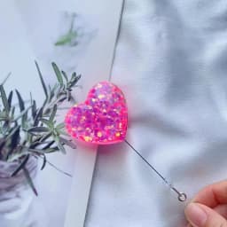 Sequin Heart Retractable Badge Reel Lanyards ID Name Card Badge Holder Nurse Pink Employee Card Alligator Clip Office Supplies