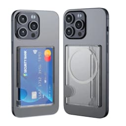 New Magnetic Clear Wallet Plastic Strong Adsorption Card Holder Portable Card Slots Cover for iPhone 16 15 Pro Max 14 13 12 Men