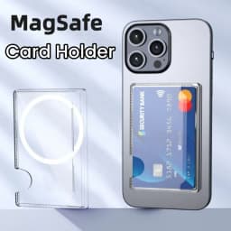 New Magnetic Clear Wallet Plastic Strong Adsorption Card Holder Portable Card Slots Cover for iPhone 16 15 Pro Max 14 13 12 Men