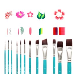 Face Paint Brushes, 12/24PCS Artist Acrylic Paint Brush Set for Face Body Shoe Painting, Ideal for Cosplay Party Stage Makeup