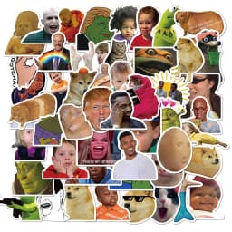 50pcs/Bag,Funny memes Pack Stickers,Waterproof,Be Suitable for Skateboard DlY Luggage LaptopPhone Creative Stationery Toys