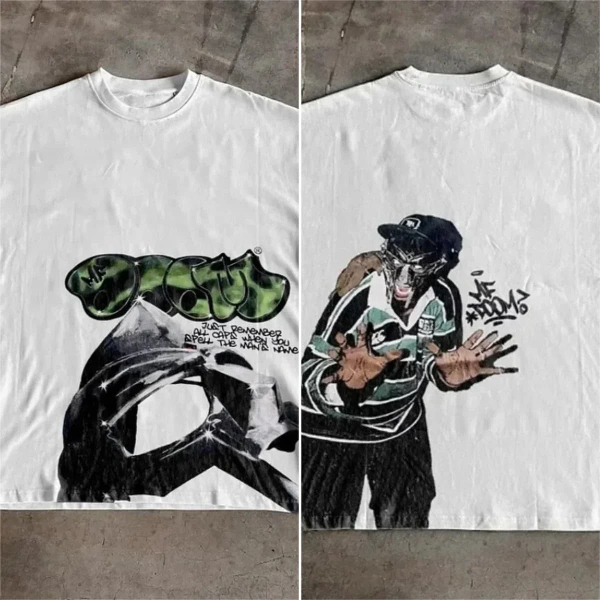 Sopula Vintage The Illest Villain Mf Doom Graphic Casual Street Basketball T-Shirt Harajuku Oversized T Shirt Graphic T Shirts