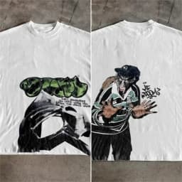 Sopula Vintage The Illest Villain Mf Doom Graphic Casual Street Basketball T-Shirt Harajuku Oversized T Shirt Graphic T Shirts