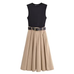 MUJER 2025 Woman Dresses Belt Pleated Midi Dress Women Sleeveless Summer Dress Woman Knitted Party Dresses for Women Sundress